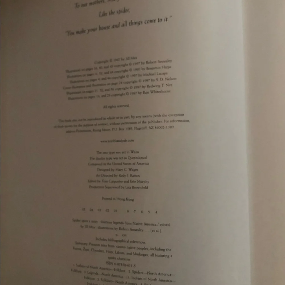 “Spider Spins a Story- Fourteen Legends about Native America” edited by Jill Max
